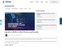 Impact of GDPR on Data Privacy and Security | Clinion