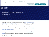 California Consumer Privacy Statement - Cloud Software Group