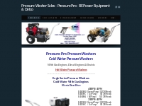 Pressure Washer Sales - Pressure Pro - BE Power Equipment & Delco - BE