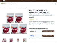 5 Packs TASSIMO Costa Cappuccino Discs (Total 80)