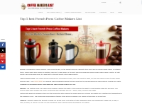 Top 5  best French Press Coffee Makers List