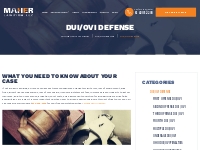 Driving Under Influence DUI/OVI Defense Attorney Columbus Ohio