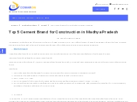 Top Cement Brand in Madhya Pradesh - Comaron