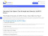 Securing Your Space: The Strength and Security of uPVC Doors