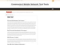 Privacy Policy   Commselect Mobile Network Test Tools