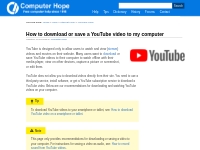 How to Download or Save a YouTube Video to My Computer