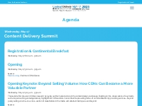   	Content Delivery Summit 2023 Agenda
