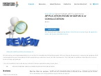 Application Review Consultation Service California