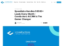 How Corefactors CRM played a crucial role in SpeEdLabs successful lead