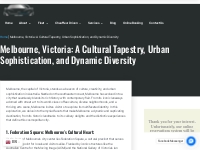 Melbourne: Cultural Tapestry, Urban Sophistication