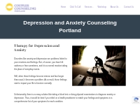 Depression and Anxiety Counseling   Portland   503-479-4600