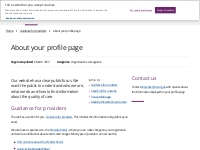 About your profile page - Care Quality Commission