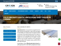 Polycarbonate Sheet Price in Chennai | JSW Roofing Sheet Dealer in Che