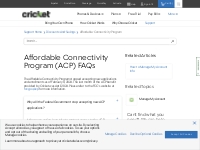 Affordable Connectivity Program (ACP) | Discount & Savings | Cricket