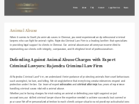 Animal abuse | Rajendra Criminal Law Firm | Criminal Attorneys 🥇