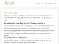Cyber crime law | The Best Criminal Lawyers in Chennai 24x7