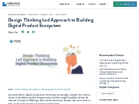 Design Thinking Led Approach to Building Digital Product Ecosystem
