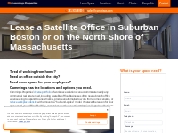 Lease Satellite Offices in Greater Boston   Massachusetts  North Shore