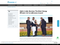 Daikin India Receives The Most Energy Efficient Air Conditioners Award