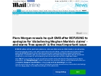 Piers Morgan reveals he quit GMB after refusing to apologise | Daily M