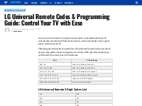 How to Find Lg TV Universal Remote Codes   setup Guide