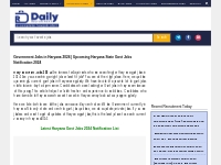 Govt Jobs in Haryana 2024 | Upcoming Direct Haryana Government Job Ale