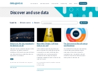  	 		Discover and use data 	 - data.govt.nz