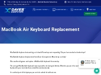 MacBook Air keyboard replacement - Daves Computers