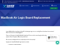 MacBook Air logic board replacement - Daves Computers