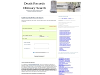 California Death Records Search : California Obituary Record Search at