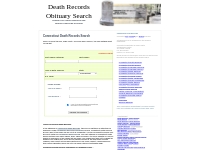 Connecticut Death Records Search : Connecticut Obituary Record Search 