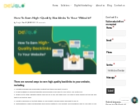How To Earn High-Quality Backlinks To Your Website?   DEUGLO