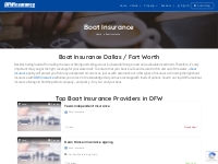 Boat Insurance - DFW Insurance - Boat Insurance Coverage