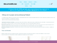 4 Ways to Counsel an Incontinence Patient -
