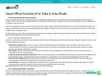 Used Office Furniture For Sale in Abu Dhabi