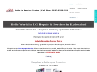 Hello World in LG Repair   Services | Hyderabad 8106660022