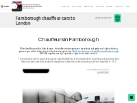 Farnborough Chauffeur Cars | ☎️ 01252 265363