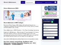 Direct Admission BDS: BDS Dental Admission 2024