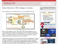 Direct Admission in MCA Colleges in low fees - MCA Admission 2024