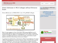 Direct Admission in MCA Colleges without Entrance Exam - MCA Admission