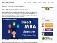 Admission in Top MBA Colleges in Bangalore - Direct MBA Admission