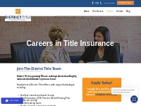 Title Insurance Careers with District Title | Get Started Today