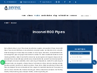 Divine Metal & Alloys | Inconel 600 Pipes