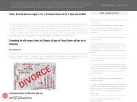How do I obtain a copy of my Divorce Decree in Chennai India?