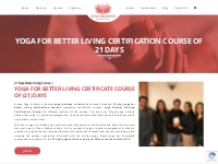 Yoga For Better Living Certification Course of 21 Days | Divyaa Yoga I