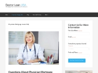Physician Mortgage Loans FAQ - Doctor Loans for Physicians   Residents