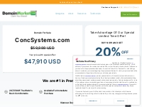 ConcSystems.com is available at DomainMarket.com. Call 888-694-6735