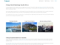 Hotel Bookings South Africa | Domestic Flights South Africa