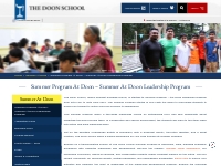 Summer Program at Doon- Doon Leadership Program at The Doon School