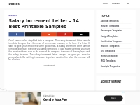 Salary Increment Letter - 14 Best Printable Samples and Formats